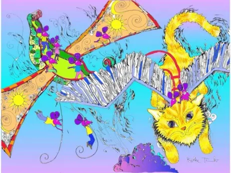 Aus einer Bildergeschichte mit Katz und Maus