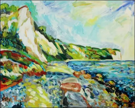 Malerei, Gemälde, Original, Acrylbild, Kunst in Bildern, Art, Bild online zu kaufen, Shop, Ostseeküste, Lohme, Steinküste, Strand, Insel Rügen, Steilküste, Kalender 2018, Kunstkalender