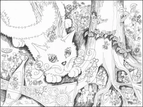 Illustration aus dem Jugendbuch mit Kater Leo