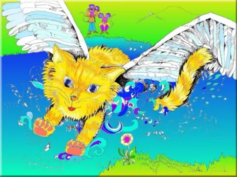 Katzenbilder, Zeichnung, Grafik, Illustration zum Katzenbuch, Kinderbuch