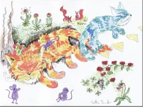 Katzengeschichte mit Kater Leo, Waldmaus und Fledermaus