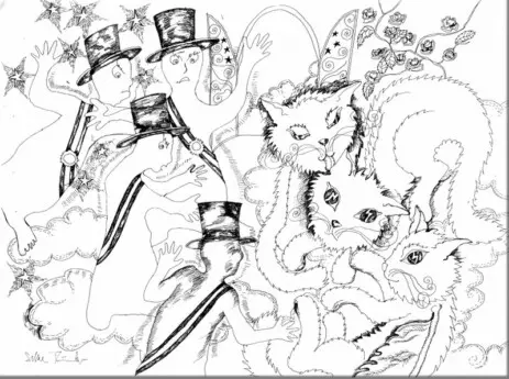 Grafik, Zeichnung, Kunst, Illustration, Bilder mit Katze