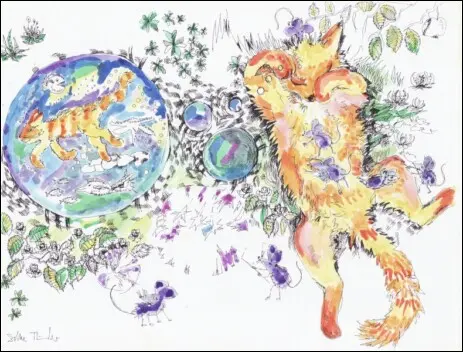 Zeichnungg zu Katzenbuch, Katzenkalender, Kinderbuch, Kunstbuch, Kunstkalender