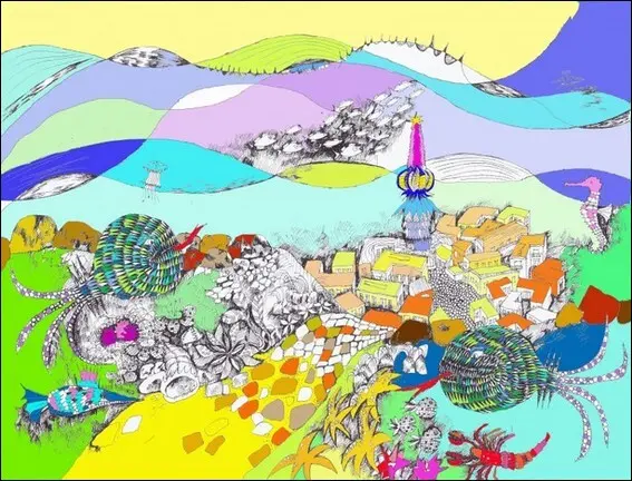 Grafik, Illustration, Zeichnung, Bilder mit Seeungeheuer