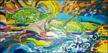 Grün, Acrylmalerei, Kunst, Gemälde für  für Kalender, Kinderbuch, Kunstkalender 2015