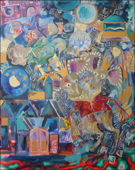 Malerei, Gemälde, Original, Kunst mit Mäusekönig für Kalender, Kinderbuch