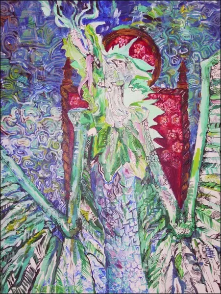 Malerei, Gemälde, Original, Kunst mit Drache für Kalender, Kinderbuch