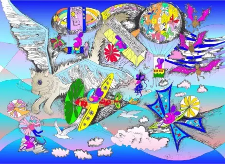 literarischer Katzenkalender 2019 mit Poesie, Katzen und Kater in der Luftschifffahrt