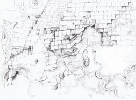 Kinderbuchillustration, Zeichnung, Grafik in der Kunst mit Seeungeheuer