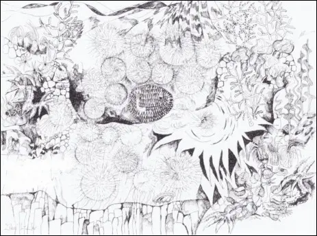 Kinderbuch mit Seeungeheuer, Kinderbuchillustration, Zeichnung